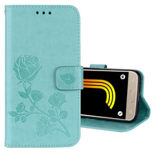 Load image into Gallery viewer, For Galaxy J3 (2017) / J330 (EU Version) Roses Pressed Flower Pattern Horizontal Flip Leather Case with Holder &amp; Card Slots &amp; Wallet