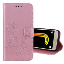 Load image into Gallery viewer, For Galaxy J3 (2017) / J330 (EU Version) Roses Pressed Flower Pattern Horizontal Flip Leather Case with Holder &amp; Card Slots &amp; Wallet
