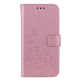 For Galaxy J3 (2017) / J330 (EU Version) Roses Pressed Flower Pattern Horizontal Flip Leather Case with Holder & Card Slots & Wallet