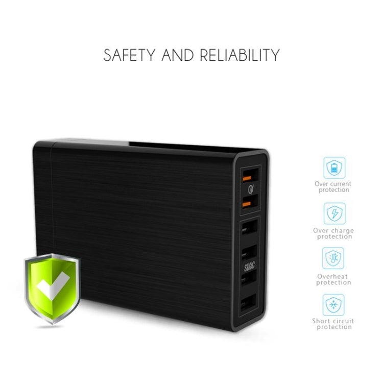 VEDFUN TurboCube D620 Six Ports Quick Charge 3.0 + SDDC Technology USB Charger, EU/US/UK Plug