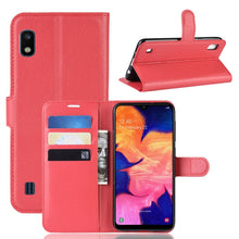 Load image into Gallery viewer, Litchi Texture Horizontal Flip Leather Case for Galaxy A10, with Wallet &amp; Holder &amp; Card Slots