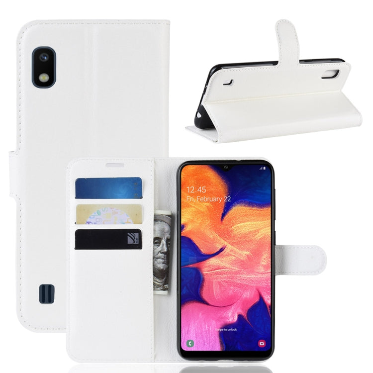 Litchi Texture Horizontal Flip Leather Case for Galaxy A10, with Wallet & Holder & Card Slots