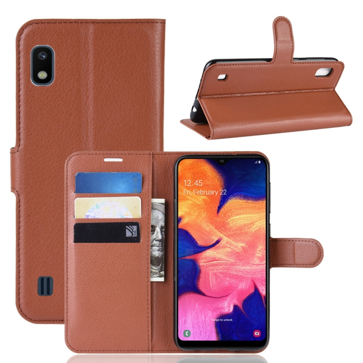 Litchi Texture Horizontal Flip Leather Case for Galaxy A10, with Wallet & Holder & Card Slots