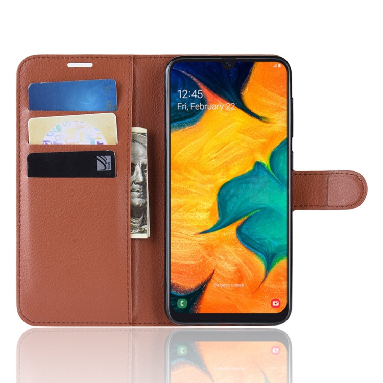 Litchi Texture Horizontal Flip Leather Case for Galaxy A30, with Wallet & Holder & Card Slots