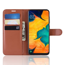 Load image into Gallery viewer, Litchi Texture Horizontal Flip Leather Case for Galaxy A30, with Wallet &amp; Holder &amp; Card Slots