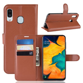 Litchi Texture Horizontal Flip Leather Case for Galaxy A30, with Wallet & Holder & Card Slots