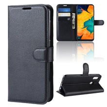 Load image into Gallery viewer, Litchi Texture Horizontal Flip Leather Case for Galaxy A30, with Wallet &amp; Holder &amp; Card Slots