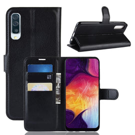 Litchi Texture Horizontal Flip Leather Case for Galaxy A50, with Wallet & Holder & Card Slots