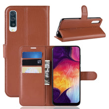 Load image into Gallery viewer, Litchi Texture Horizontal Flip Leather Case for Galaxy A50, with Wallet &amp; Holder &amp; Card Slots