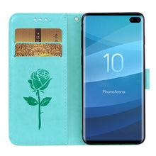 Load image into Gallery viewer, Rose Embossed Horizontal Flip PU Leather Case for Galaxy S10 Plus, with Holder &amp; Card Slots &amp; Wallet
