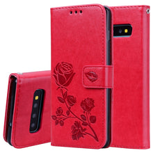 Load image into Gallery viewer, Rose Embossed Horizontal Flip PU Leather Case for Galaxy S10 Plus, with Holder &amp; Card Slots &amp; Wallet