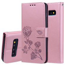 Load image into Gallery viewer, Rose Embossed Horizontal Flip PU Leather Case for Galaxy S10, with Holder &amp; Card Slots &amp; Wallet
