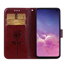 Load image into Gallery viewer, Rose Embossed Horizontal Flip PU Leather Case for Galaxy S10e, with Holder &amp; Card Slots &amp; Wallet