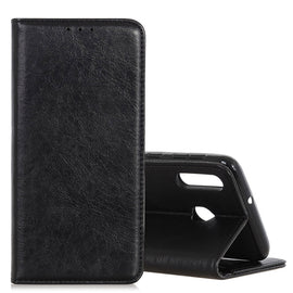 Magnetic Retro Crazy Horse Texture Horizontal Flip Leather Case for Galaxy A40, with Holder & Card Slots & Photo Frame