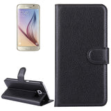For Galaxy S6 / G920 Litchi Texture Horizontal Flip Leather Case with Holder & Card Slots & Wallet