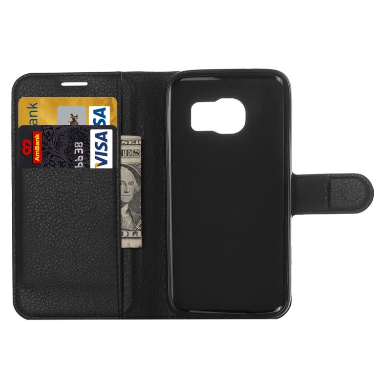 For Galaxy S7 Edge / G935 Litchi Texture Horizontal Flip Leather Case with Holder & Card Slots & Wallet
