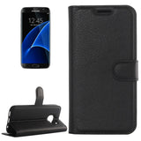 For Galaxy S7 Edge / G935 Litchi Texture Horizontal Flip Leather Case with Holder & Card Slots & Wallet