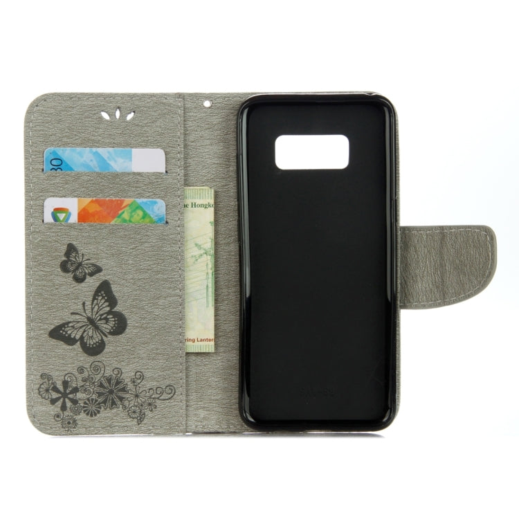For Galaxy S8 Butterflies Embossing Horizontal Flip Leather Case with Holder & Card Slots & Wallet & Lanyard