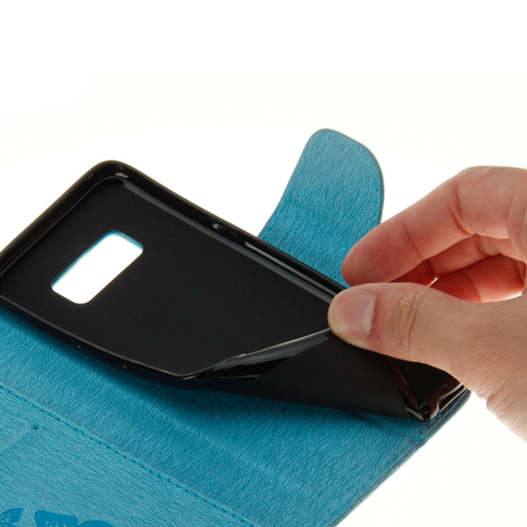 For Galaxy S8 Butterflies Embossing Horizontal Flip Leather Case with Holder & Card Slots & Wallet & Lanyard