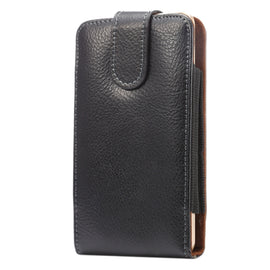 5.5 inch Litchi Texture Vertical Flip Upright Genuine Leather Case / Waist Bag with Rotatable Back Splint for Huawei P9 Plus & Honor 7i & Honor 6 Plus, Galaxy Note 3 & Note 2, etc