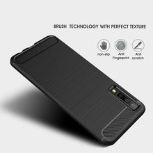 Load image into Gallery viewer, For Galaxy A7 (2018) / A750 Brushed Carbon Fiber Texture TPU Shockproof Anti-slip Soft Protective Back Cover Case, For Galaxy A7 (2018)