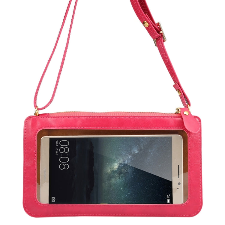 Universal Crazy Horse Texture Touch Screen Wallet Style PU Leather Shoulder Bag for Galaxy Note 8 & Mega 6.3, Huawei Mate 8 / Mate 7, etc. 6.3 inch Below