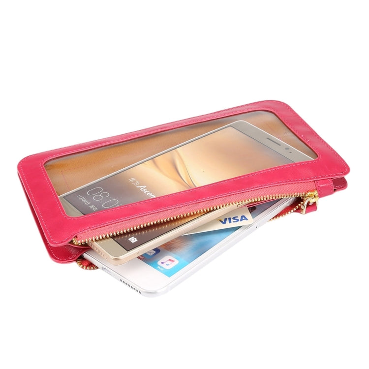 Universal Crazy Horse Texture Touch Screen Wallet Style PU Leather Shoulder Bag for Galaxy Note 8 & Mega 6.3, Huawei Mate 8 / Mate 7, etc. 6.3 inch Below