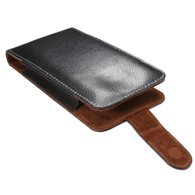 6.3 inch Litchi Texture Vertical Flip Upright Genuine Leather Case / Waist Bag with Rotatable Back Splint for Galaxy Mega 6.3 / i9200 / i9208 / 9152 / 9158 / p709, etc