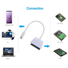 Load image into Gallery viewer, USB-C / Type-C To 22 Pin SATA Hard Drive Adapter Cable Converter, Total Length: about 23cm