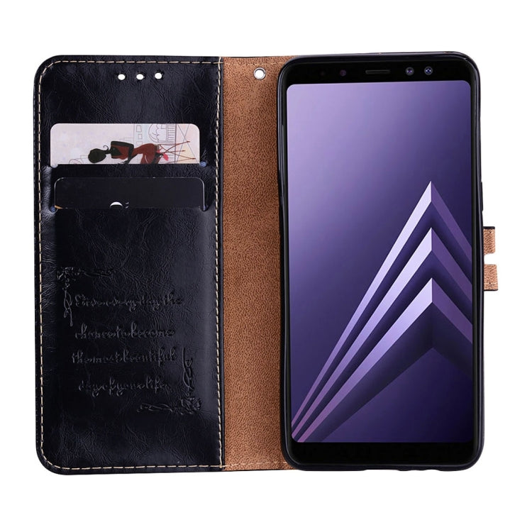 For Galaxy A8 (2018) Business Style Oil Wax Texture Horizontal Flip Leather Case with Holder & Card Slots & Wallet, For Galaxy A8 (2018)