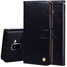 Load image into Gallery viewer, For Galaxy A8 (2018) Business Style Oil Wax Texture Horizontal Flip Leather Case with Holder &amp; Card Slots &amp; Wallet, For Galaxy A8 (2018)