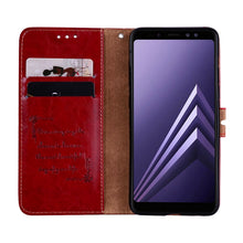 Load image into Gallery viewer, For Galaxy A8 (2018) Business Style Oil Wax Texture Horizontal Flip Leather Case with Holder &amp; Card Slots &amp; Wallet, For Galaxy A8 (2018)