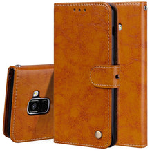 Load image into Gallery viewer, For Galaxy A8 (2018) Business Style Oil Wax Texture Horizontal Flip Leather Case with Holder &amp; Card Slots &amp; Wallet, For Galaxy A8 (2018)