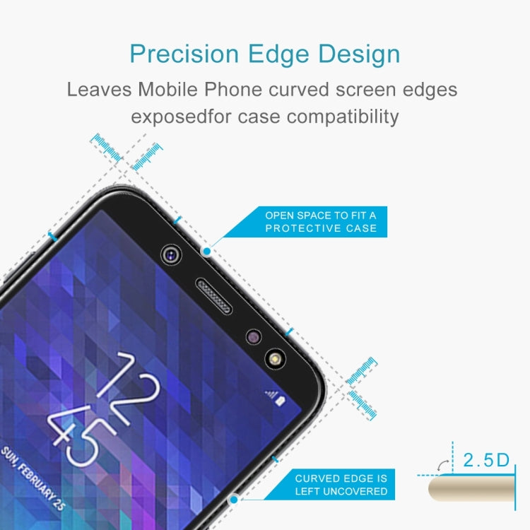 100 PCS 0.26mm 9H 2.5D Tempered Glass Film for Galaxy A6+ (2018)