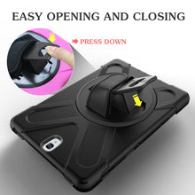 Load image into Gallery viewer, For Galaxy Tab S3 9.7 inch T820 360 Degree Rotation PC + Silicone Protective Case with Holder &amp; Hand-strap, For Galaxy Tab S3 9.7 inch T820
