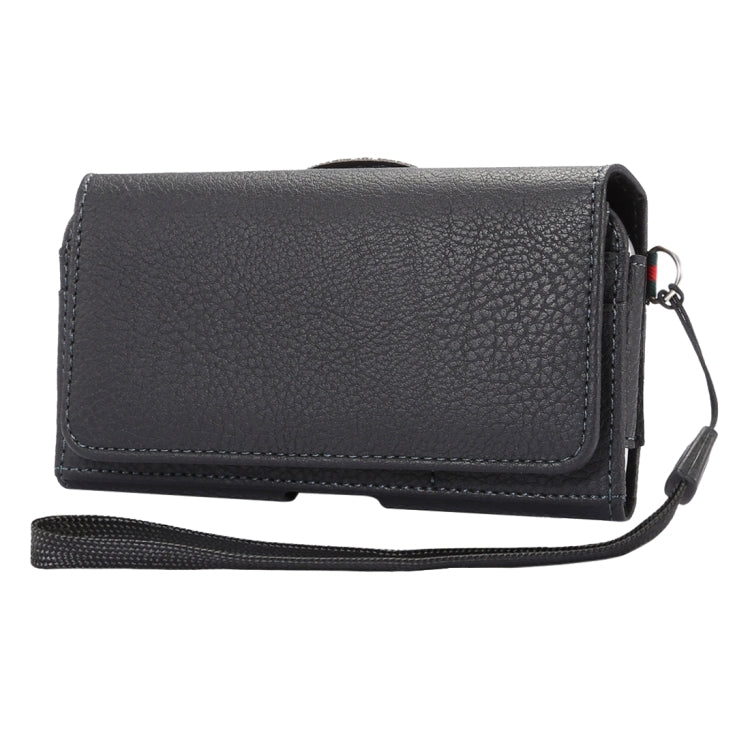 Universal Litchi Texture Vertical Flip Thwartwise PU Leather Case / Waist Bag with Back Splint & Card Slots & 15cm Lanyard for iPhone X  & Galaxy S7 & S6 Edge & S6, Huawei P9 & P9 Lite, Sony Xperia Z5, Xiaomi Redmi 4, Size: 14.6 x 7.8 x 1.8 cm