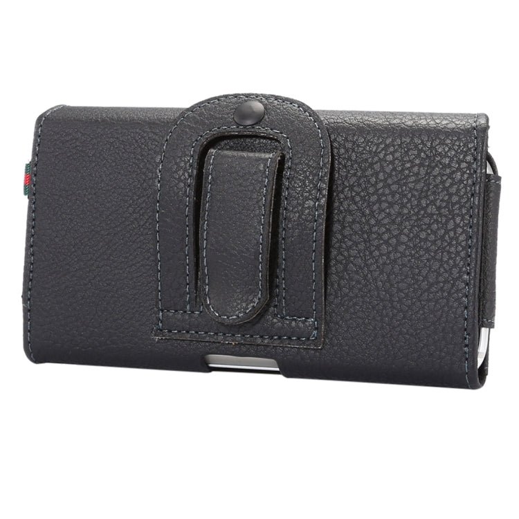 Universal Litchi Texture Vertical Flip Thwartwise PU Leather Case / Waist Bag with Back Splint & Card Slots & 15cm Lanyard for iPhone X  & Galaxy S7 & S6 Edge & S6, Huawei P9 & P9 Lite, Sony Xperia Z5, Xiaomi Redmi 4, Size: 14.6 x 7.8 x 1.8 cm