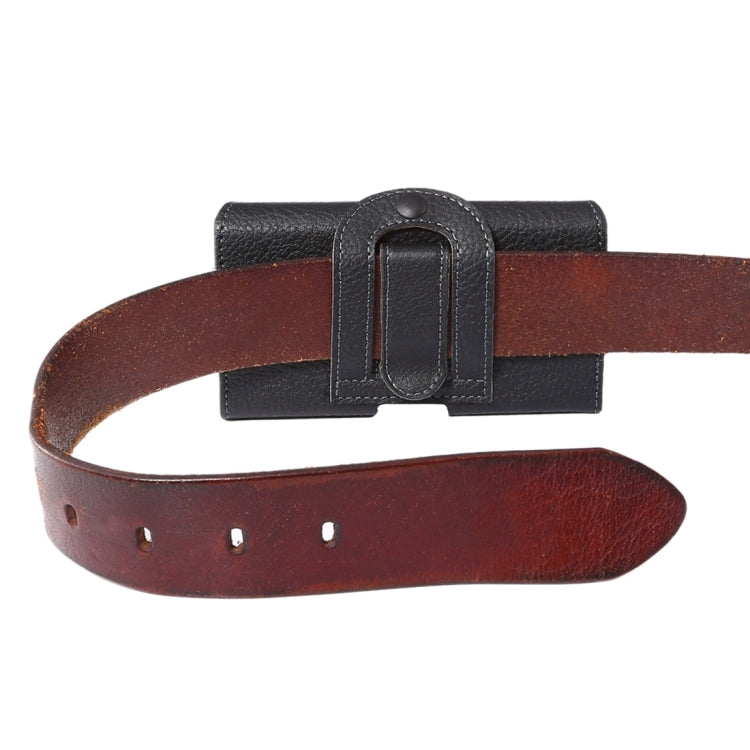 Universal Litchi Texture Vertical Flip Thwartwise PU Leather Case / Waist Bag with Back Splint & Card Slots & 15cm Lanyard for iPhone X  & Galaxy S7 & S6 Edge & S6, Huawei P9 & P9 Lite, Sony Xperia Z5, Xiaomi Redmi 4, Size: 14.6 x 7.8 x 1.8 cm