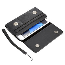 Load image into Gallery viewer, Universal Litchi Texture Vertical Flip Thwartwise PU Leather Case / Waist Bag with Back Splint &amp; Card Slots &amp; 15cm Lanyard for Galaxy S7 Edge &amp; S7 &amp; S6 Edge &amp; S6, Huawei P9 &amp; P9 Lite &amp; P9 Plus &amp; Sony Xperia Z5, Xiaomi Redmi 4, Size: 15.5 x 8 x 1.8 cm