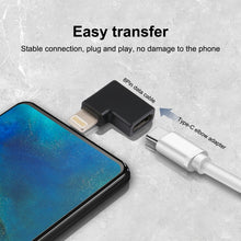 Load image into Gallery viewer, 8 Pin Male to USB-C / Type-C Female Elbow Charging Adapter, 8 Pin Male to USB-C / Type-C Female