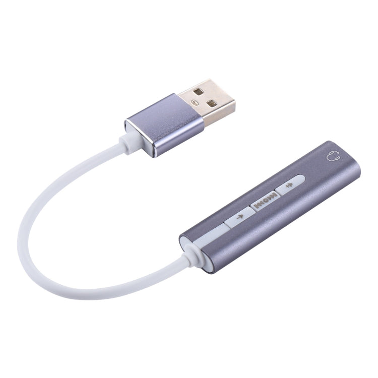 Aluminum Shell 3.5mm Jack External USB Sound Card HIFI Magic Voice 7.1 Channel Adapter Free Drive for Computer, Desktop, Speakers, Headset, USB Port Grey, USB Port Silver, USB Port Black