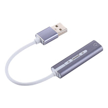 Load image into Gallery viewer, Aluminum Shell 3.5mm Jack External USB Sound Card HIFI Magic Voice 7.1 Channel Adapter Free Drive for Computer, Desktop, Speakers, Headset, USB Port Grey, USB Port Silver, USB Port Black