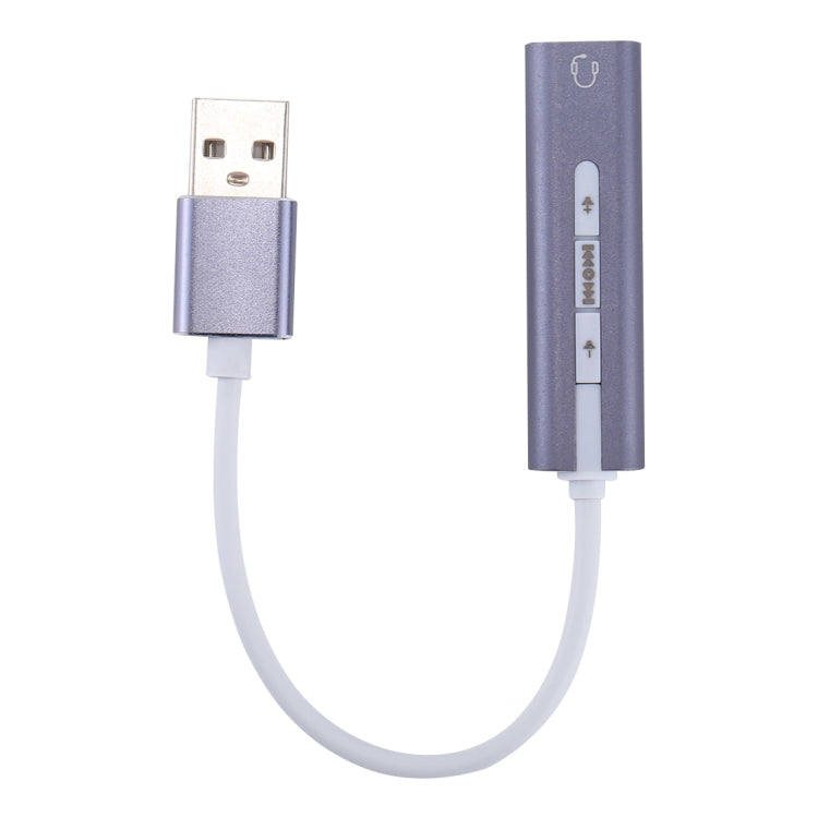 Aluminum Shell 3.5mm Jack External USB Sound Card HIFI Magic Voice 7.1 Channel Adapter Free Drive for Computer, Desktop, Speakers, Headset, USB Port Grey, USB Port Silver, USB Port Black
