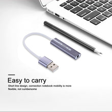 Load image into Gallery viewer, Aluminum Shell 3.5mm Jack External USB Sound Card HIFI Magic Voice 7.1 Channel Adapter Free Drive for Computer, Desktop, Speakers, Headset, USB Port Grey, USB Port Silver, USB Port Black