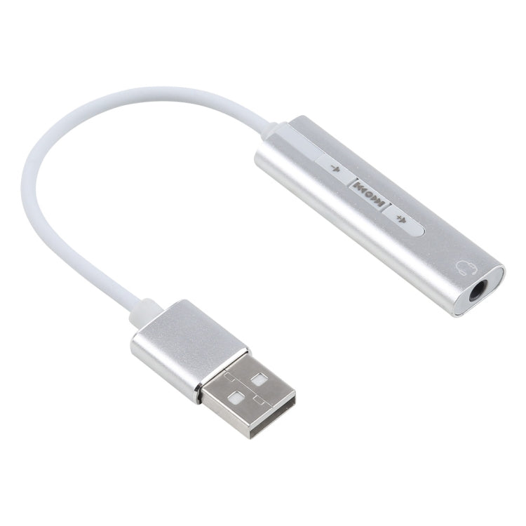 Aluminum Shell 3.5mm Jack External USB Sound Card HIFI Magic Voice 7.1 Channel Adapter Free Drive for Computer, Desktop, Speakers, Headset, USB Port Grey, USB Port Silver, USB Port Black