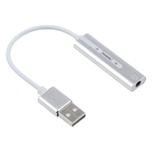 Load image into Gallery viewer, Aluminum Shell 3.5mm Jack External USB Sound Card HIFI Magic Voice 7.1 Channel Adapter Free Drive for Computer, Desktop, Speakers, Headset, USB Port Grey, USB Port Silver, USB Port Black