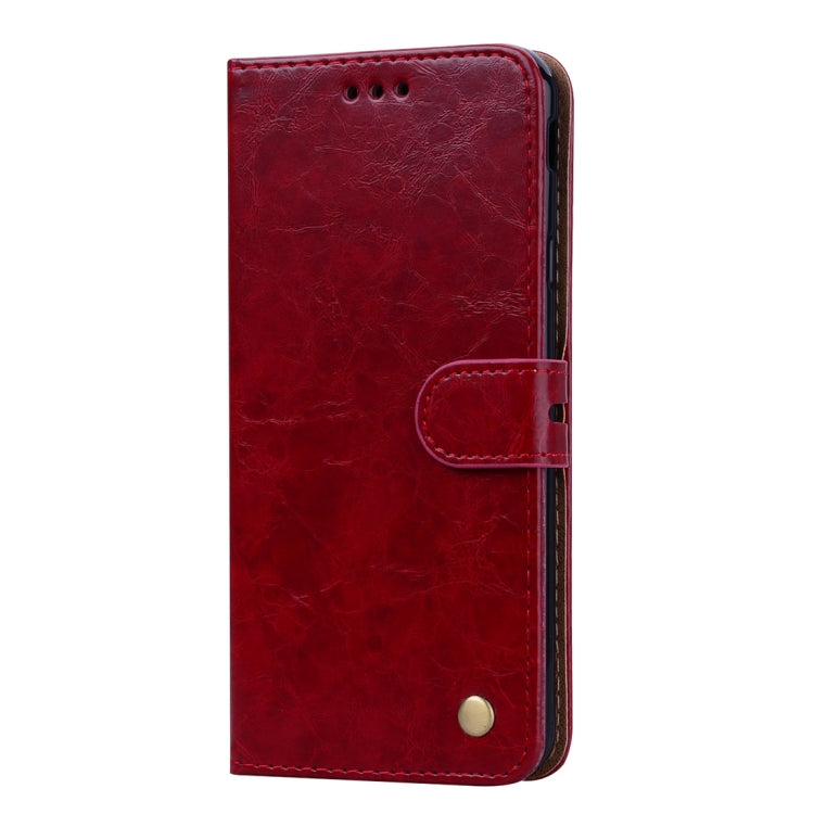 Business Style Oil Wax Texture Horizontal Flip Leather Case for Galaxy J4+, with Holder & Card Slots & Wallet, For Galaxy J4+