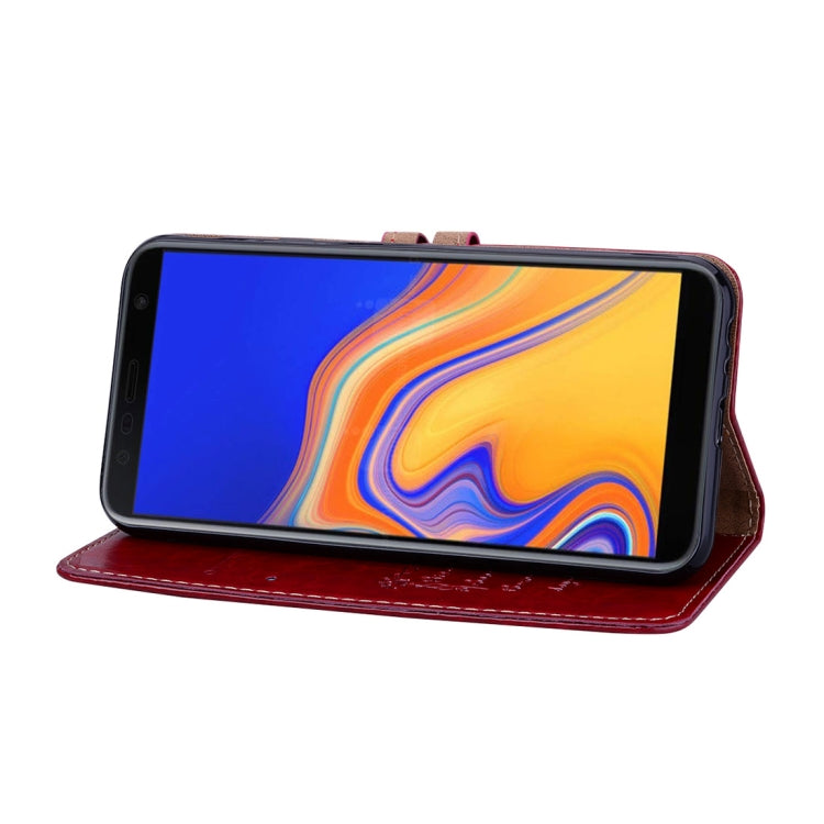 Business Style Oil Wax Texture Horizontal Flip Leather Case for Galaxy J4+, with Holder & Card Slots & Wallet, For Galaxy J4+