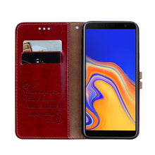 Load image into Gallery viewer, Business Style Oil Wax Texture Horizontal Flip Leather Case for Galaxy J4+, with Holder &amp; Card Slots &amp; Wallet, For Galaxy J4+