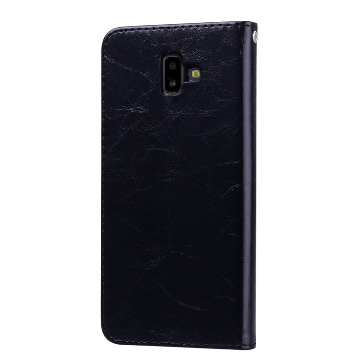 Business Style Oil Wax Texture Horizontal Flip Leather Case for Galaxy J6+, with Holder & Card Slots & Wallet, For Galaxy J6+